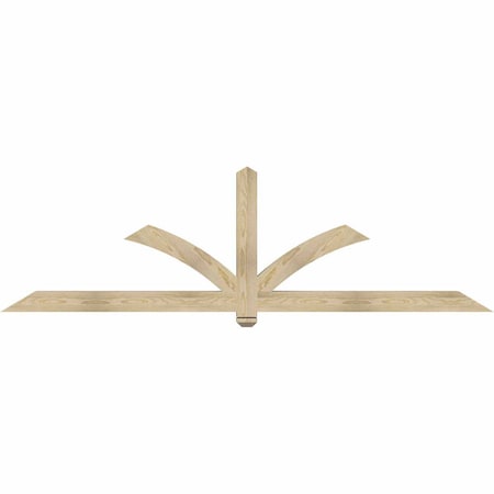 Ekena Millwork Redmond Rough Sawn Timber Gable Bracket, Douglas Fir, 96"W x 28"H x 4"D x 4"F, 7/12 Pitch GBW096X28X0404RED00RDF